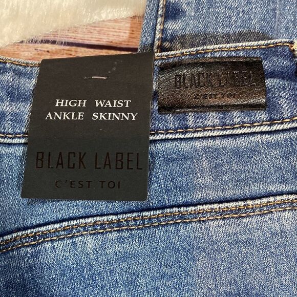 NWT Black Label C’EST TOI Destructed Two-Tone Skinny - Picture 6 of 9